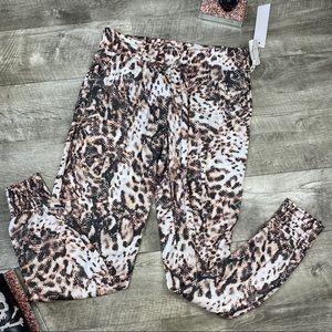 4for75 Sam & lavi cheetah print silky skinny pants